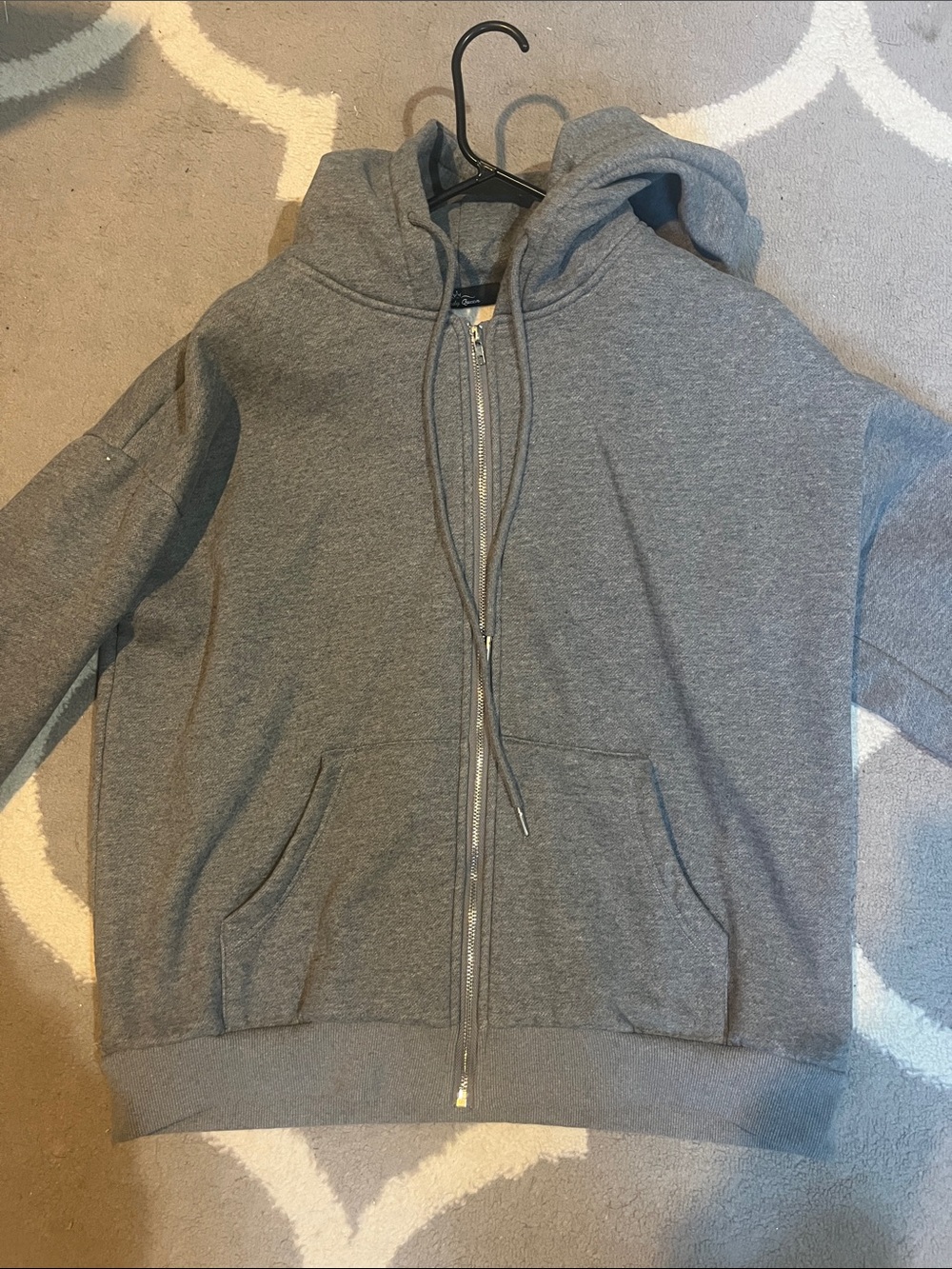 Gray Zip-Up Hoodie Sweatshirt